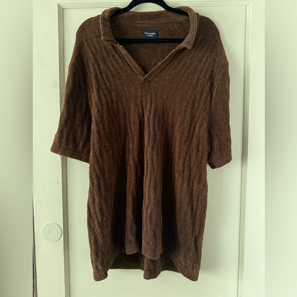 Vintage Abercrombie & Fitch velvet velour brown XL shirt